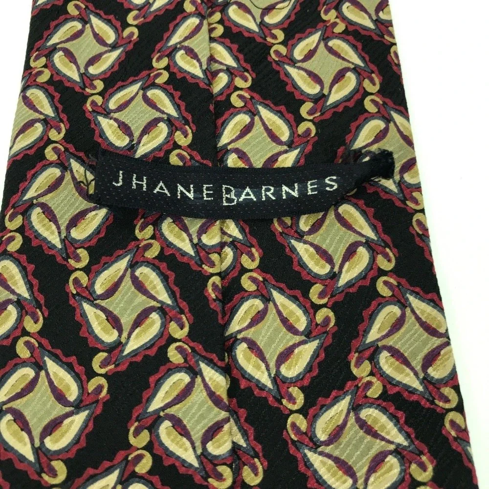 JHANE BARNES Tie Original Fabric 100% Silk Japan Geometric Men’s Necktie 👔 57
